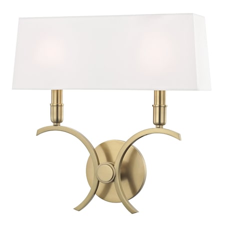 Mitzi Gwen 2 Light Wall Sconce 14.5 In. Aged Brass H212102L-AGB