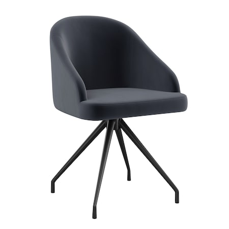 Martha Stewart Sora Upholstered Stationary Office Chair in Gray/Oil Rubbed Bronze CH-222119-GY-BK-MS