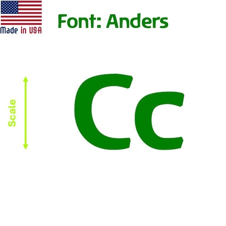 Aacc Self-Adhesive Vinyl Letter: C, Scale: 7 cm. Color: Green Font: Anders by, 8PK AACC-Anders-UC-Green-M7x8