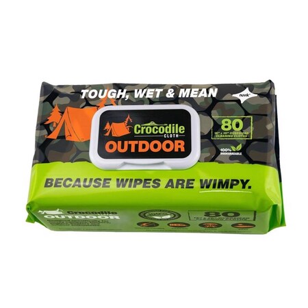 Crocodile Cloth Outdoor White Cloth 10 in. W X 15 in. L 80 wipes 6610
