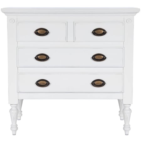 Homeroots 32" White Solid Wood Four Drawer Gentlemans Chest 389777