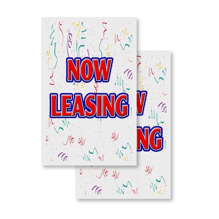 Signmission Now Leasing, Vinyl Decals Only 24 Inch x 36 Inch, Vinyl Decal, 2PK DSB-2436-2PACK-Now Leasing