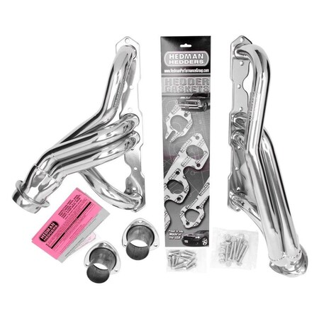 Hedman 69020 1.75 in. Mild Steel Uncoated Mid-Length Tube Racing Exhaust Headers for 1967-1987 GM P-U HED69020