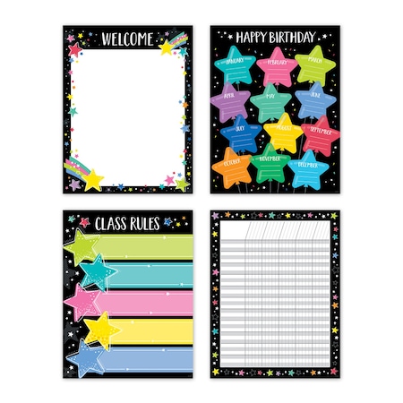 Creative Teaching Press Star Bright Classroom Essentials 4-Chart Set 10989