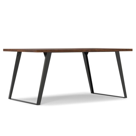 Homeroots 66" Walnut and Gray Wood and Iron Frame Base Dining Table 640694