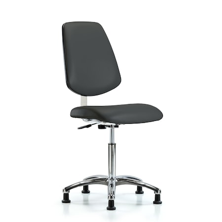 Blue Ridge Ergonomics Clean Room Chair 22" to 29" Height, Vinyl, Charcoal BR-CLR-VMBCH-MB-CR-NF-RG-8605