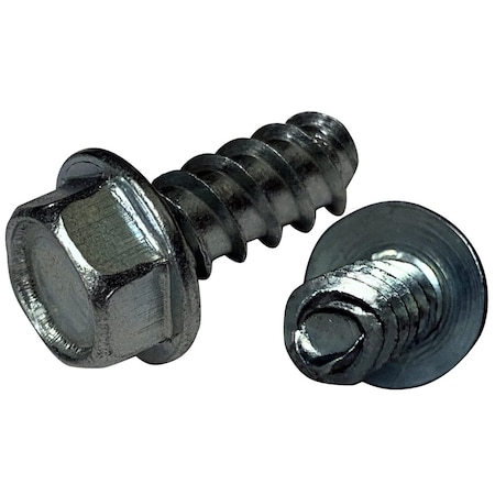 Newport Fasteners #10-14 x 3/4 in, Zinc Plated Steel Flange Hex Head Hex Drive, 1200 PK 476400-1200