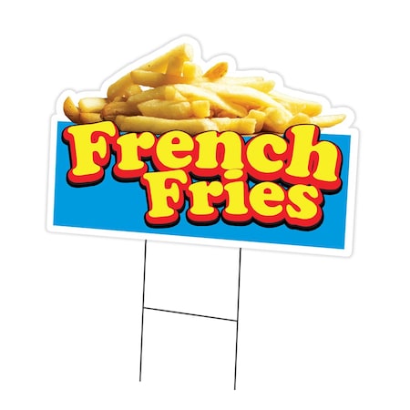 Signmission French Fries Die Cut Yard Sign & Stake outdoor plastic coroplast window, C-DC-1824-French Fries19 C-DC-1824-French Fries19