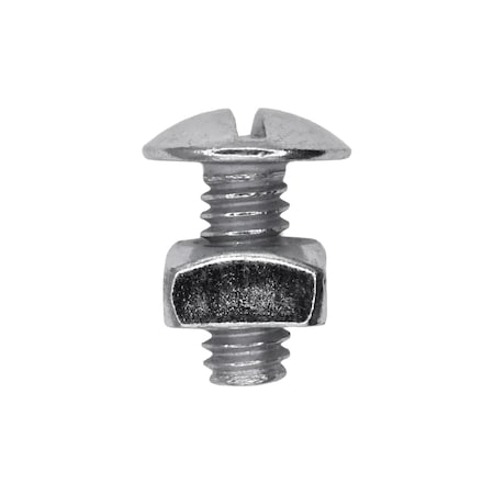 Auveco Slotted Truss Head License Plate Screw with Square Nut 1/4-20 x 9/16in, 100PK 23505