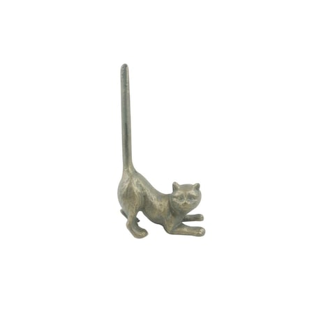 Handcrafted Model Ships 10 x 3 x 5 in. Antique Bronze Cast Iron Cat Extra Toilet Paper Stand K-1331-bronze-Toilet