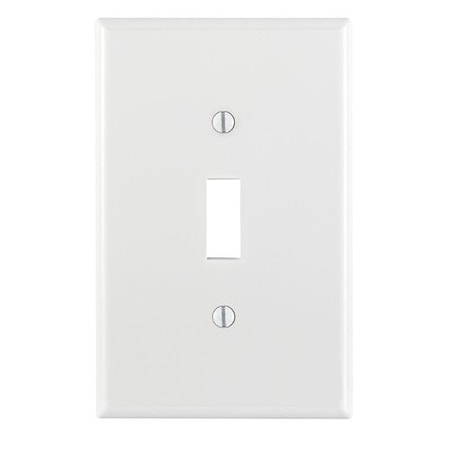 Leviton Wall Plate, Toggle, White, Nylon PJ1-W