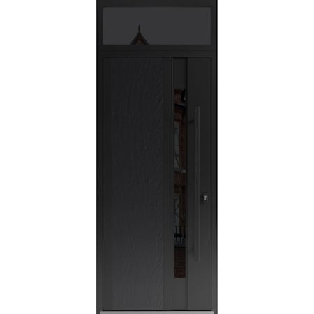 Vdomdoors Steel Door Dekton 0163 Ardesia Nero Top Exterior Window Sidelite Entry Door Painted W36xH80+16 Left DEKTON0163EXD-ARD-W36xH80+16-LH-I