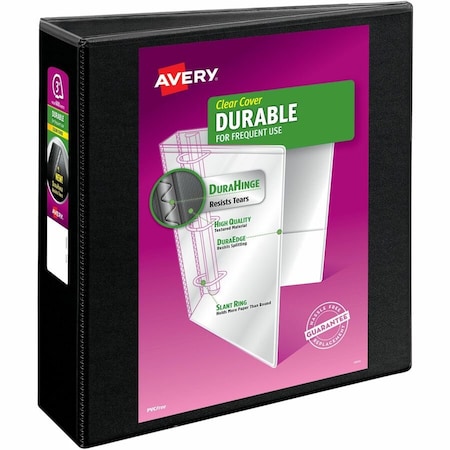 Avery Binder, Durable View, EZD Rings, 3", Black 09700