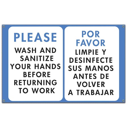 Signmission Five Steps To Help Stop COVID-19, Banner 36 Inch X 60 Inch, Decal OS-NS-B-60-25591