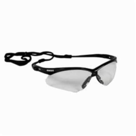 Kleenguard V30 Lightweight Safety Glasses with Neck Cord, Anti-Scratch, Clear Lens, Wrap Around Frame, Black 25676