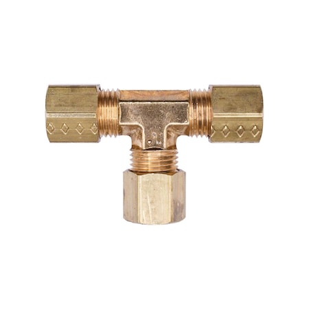 Auveco Brass Compression Union Tee 1/4in Tube Size, 5PK 187