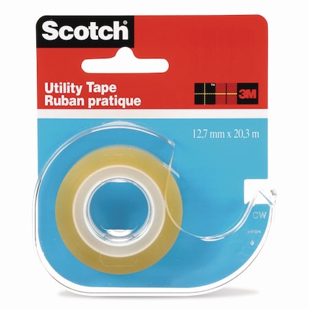 Scotch Utility Tape in Handheld Dispenser, 1in Core, 0.5in x 22.22 yds, Clear RK-2S