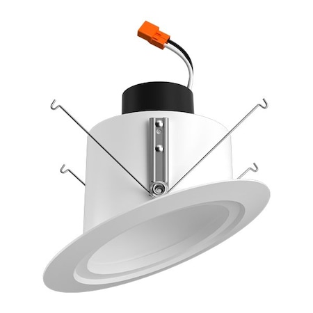 Elco Lighting 6in Round LED Regressed Adjustable Gimbal Insert, 5-CCT Switch, 1000lm, Black EL512CT5B