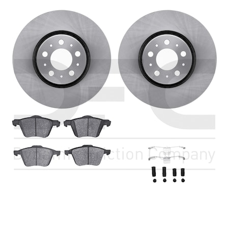 Dynamic Friction Co DFC Brake Rotor with 5000 Brake Pads and Hardware Kit 6512-27271