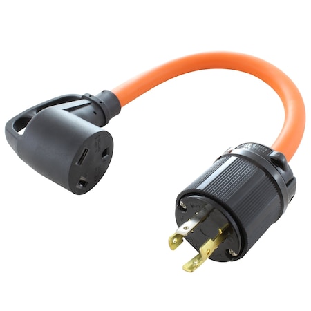 Ac Works 1.5FT L14-30P 30A 4-Prong Locking Plug to 30A RV Generator Adapter RVL1430TT-018