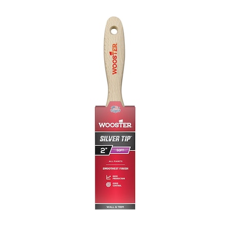 Wooster 2" Varnish Soft, Silver CT Polyester Bristle, Paint Brush, Wood Handle 5222-2