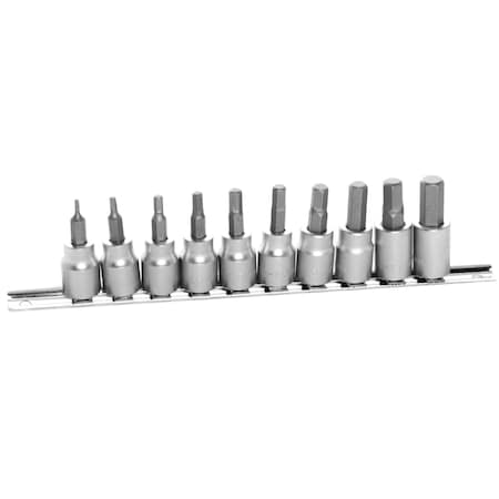 Performance Tool 10-Pc Metric Hex Bit Socket Set, W1388 W1388