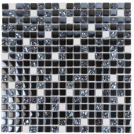 Apollo Tile Blue 11.7 in x 11.7 in Glass, Metal Glossy Floor and Wall Mosaic Tile 4.75 sqft/case, 5PK APLHTC88077-15A