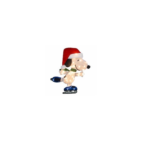 Product Works Peanuts Skating Snoopy 2D Christmas Decoration, 35 Lights, 24 In. 86214