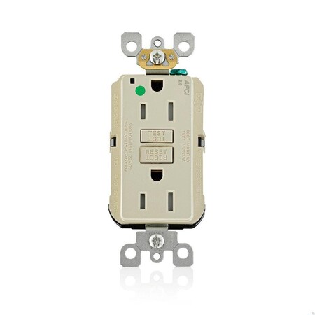 Leviton AFCI Receptacle 15A HG/TR Ivory AFTR1-HGI