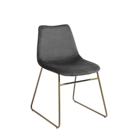 Homeroots Set of Two Dark Green and Gold Velvet and Metal Dining Side Chairs, 2PK 568017