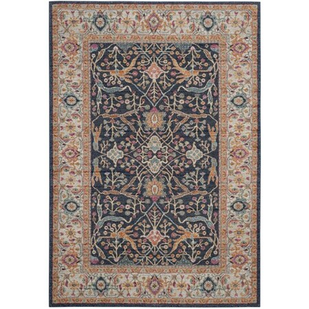 Safavieh Madison Medium Rectangle Area RugNavy & Creme 5 ft.-1 in. x 7 ft.-6 in. MAD612D-5