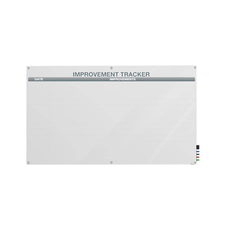 Ghent 4'H x 6'W Improvement Tracker Graphics Glassboard with Stand-Offs, Round Corners, Magnetic GRPHMYRM02V-46
