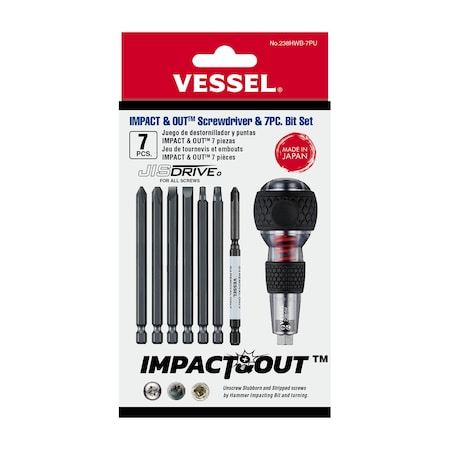 Vessel Screwdriver, 7pc, Bit Set 238HWB7PU