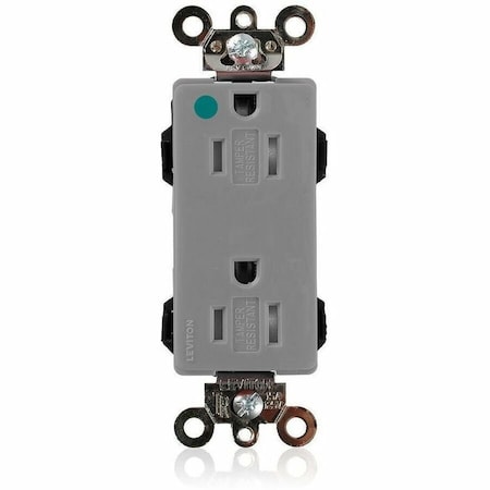 Leviton Illuminated Decora Receptacle, 15 Amp, 125 Volt MT162-ILG