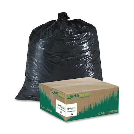 Earthsense Commercial 33 gal Trash Bags, 32.5 in x 40 in, Heavy-Duty, 0.9 mil, Black, 80 PK RNW1TL80V