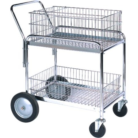 Partners Brand Mail Cart, 33 1/2" x 23 3/4" x 38 1/4", Silver, 1/Each WS1035