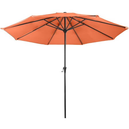 Pure Garden 9 ft Round Patio Umbrella with Easy Crank and Vented Canopy, Orange Shade 50-LG1052