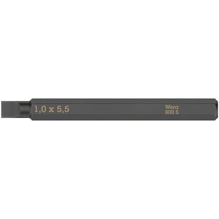 Wera 800 S Slotted bits for impact screwdrivers, 1 x 5.5 x 70 mm 5018141001
