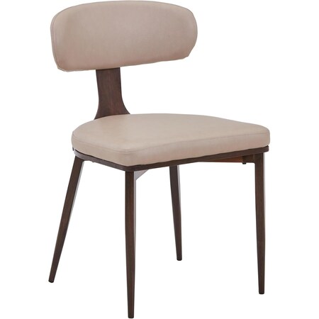 Leisuremod Dilenny Faux Leather Dining Chair - Modern Padded Side Chair with Steel Legs DC49TP