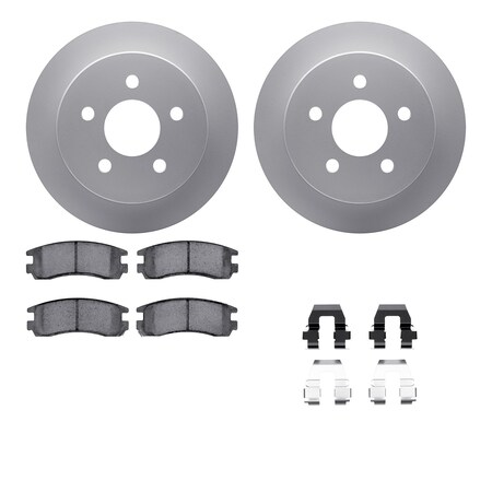 Dynamic Friction Co DFC GEOSPEC Coated Rotors with 5000 Brake Pads - Ceramic and Hardware 4512-52026