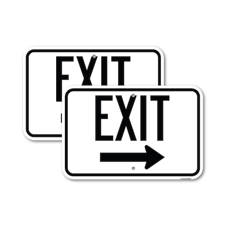 Signmission Exit Sign, Heavy Gauge Aluminum, 24 in W, 18 in H A-1824-2PACK-24045