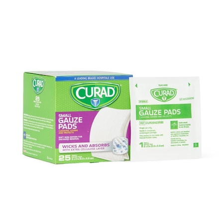 Medline CURAD Sterile Pro-Gauze Pad, 2in x 2in, 25/Box, 24PK CUR20423RBI