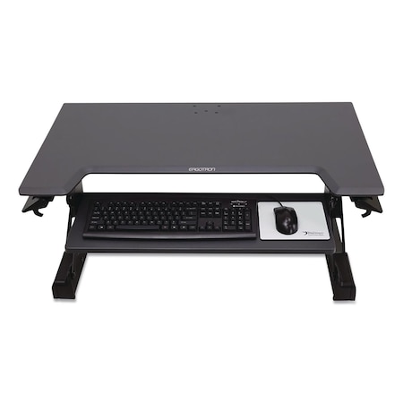 Workfit By Ergotron WorkFit-TL Adjustable Standing Desk Converter, 37.5" x 27" x 5" to 20", Dark Gray/Black 33406085