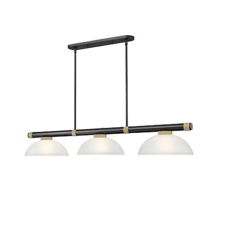 Z-Lite Vanguard Matte Black + Rubbed Brass 3 Light Billiard 3050-3MB-RB-DWL14