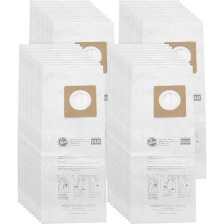 Hoover HushTone Vacuum Bags, White, 40PK AH10143
