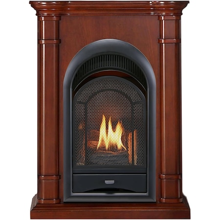Procom Heating Dual Fuel Vent Free Gas Fireplace System, 15,000 BTU, T-Stat Control, Walnut Finish PCS150T-3W
