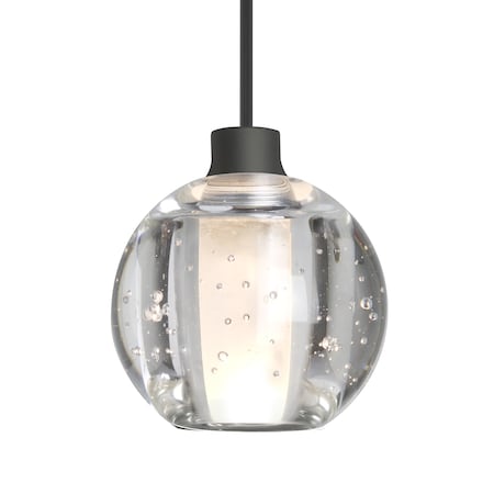 Besa Lighting Besa Boca 5 Pendant, Clear Bubble, Black Finish, 1x 35W MAX GY6.35 Base 1XT-BOCA5BB-BK