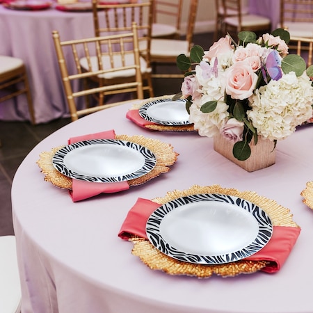 Smarty Had A Party 7.5" White w/Black Zebra Stripes Round Disposable Plastic Appetizer/Salad Plates (120 Plates), 120PK 947-B-CASE