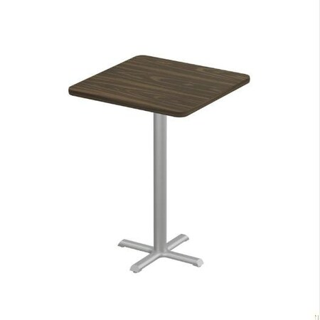 Correll Square Cafe Table, 24 in W, 24 in L, 42 in H, Particleboard Top, Walnut SXB24S-01-98-01