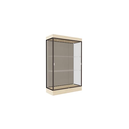 Ghent Lighted Floor Display Case 48x76x20, 6" Base, Bronze 92LFCO-BZ-BGW